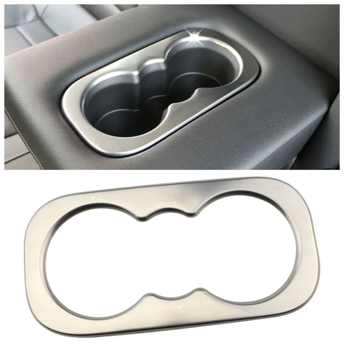Rear Cup Holder Frame Trim Decor Cover for Renault Koleos for Samsung QM6 2017-2022 Rear Seat Water Cup Holder Surround Sticker