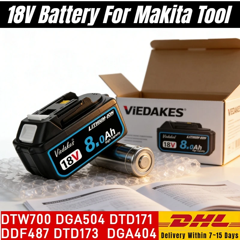 100% replacement viedakes for makita 18v 배터리 bl1860b DGA404,DJV182,DTW285 DDF487,DTD171,DTD173 for makita 배터리 18v