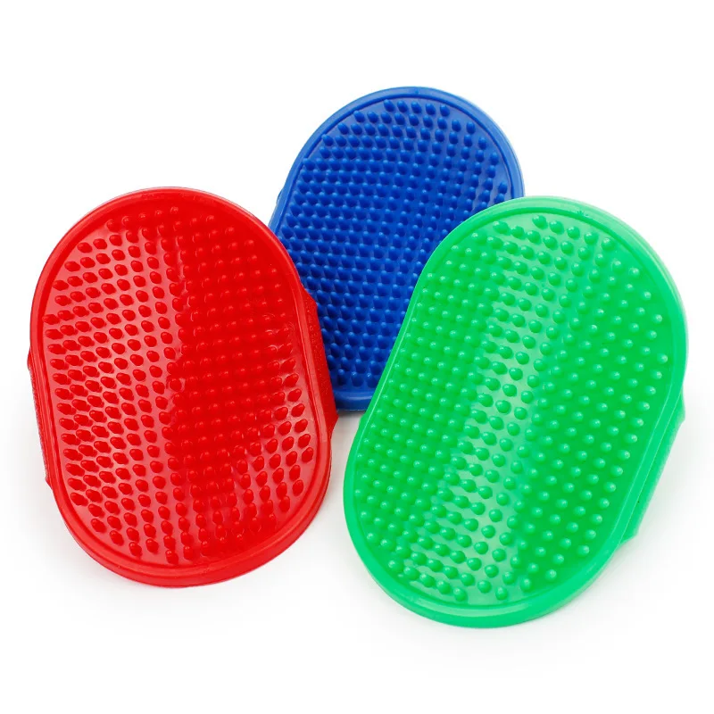 random color1pc Soft Rubber Pet Grooming Glove Brush 12.3*9.7cm Hair Remover Massage Bath Brush Shedding Comb for Dog Cat
