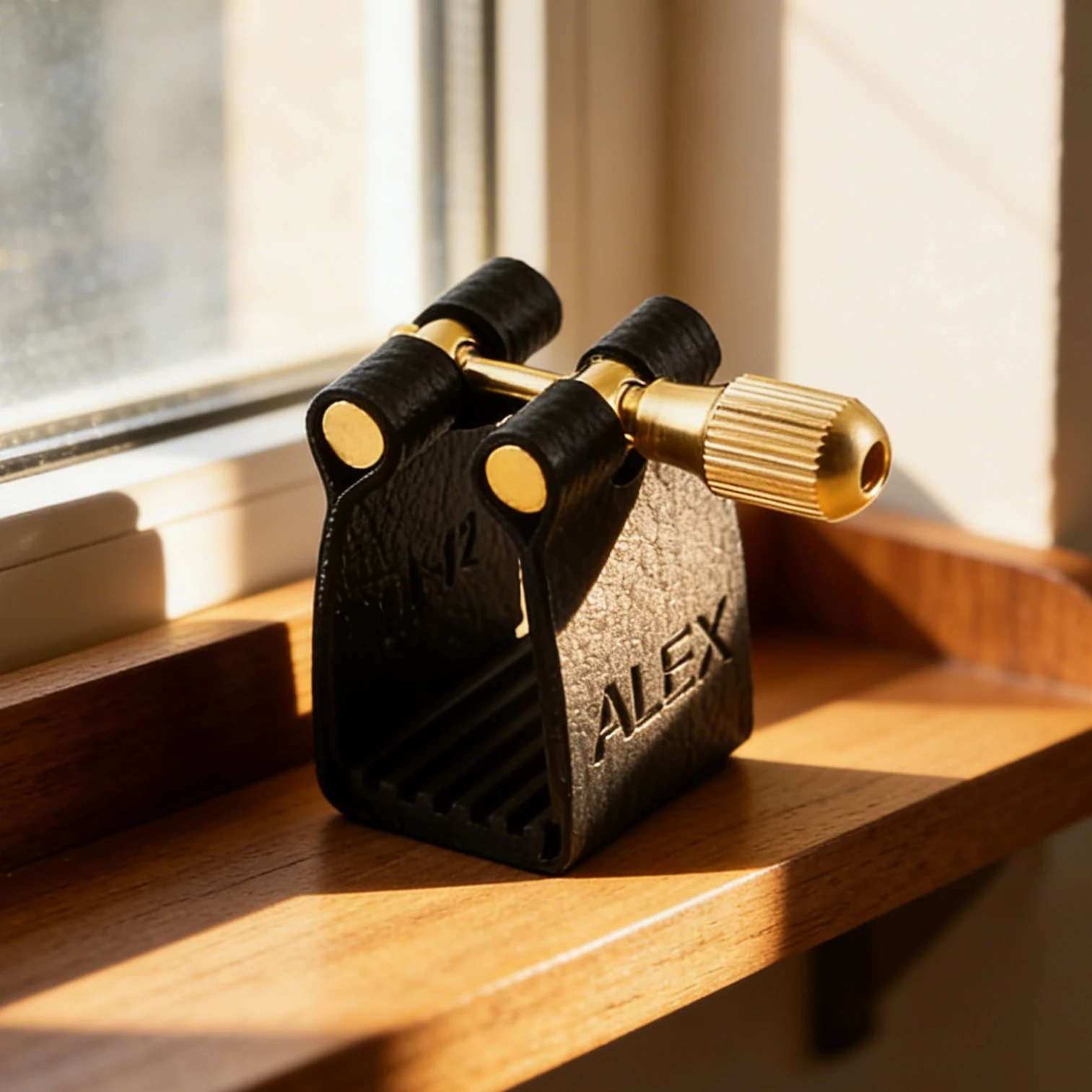 ALEX Alto tenor soprano saxphone Hard rubber bakelite mouthpiece high grade leather ligature suit