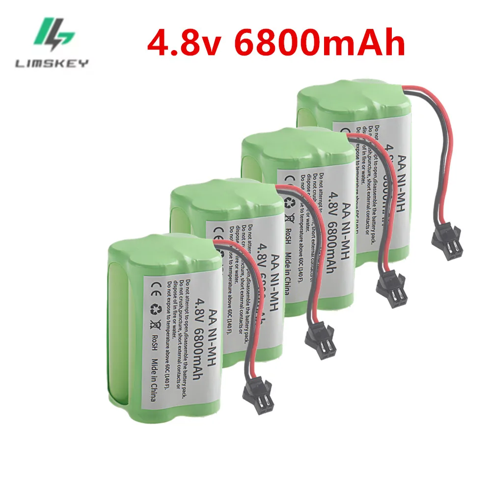 4.8v 6800mAh Nimh AA Battery For Rc toys Cars Tanks Robots Gun Upgraded 3000mah Batteries Pack For Rc Boat 4.8V Rechargeable