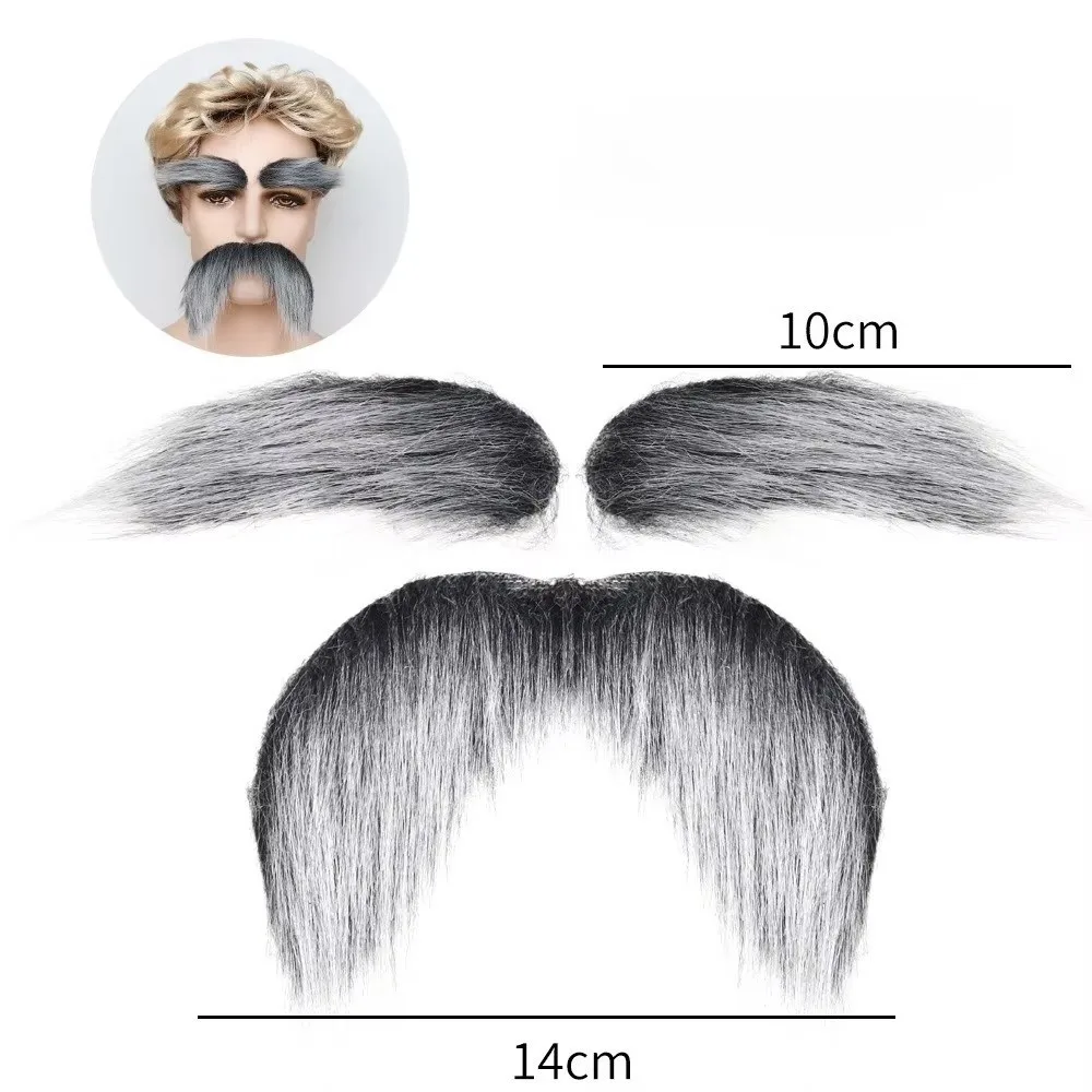 Funny Self-Adhesive Fake Beard Set Simulation Realistic Facial Hair Props Hairy Cosplay Beard Kit Theater Performance