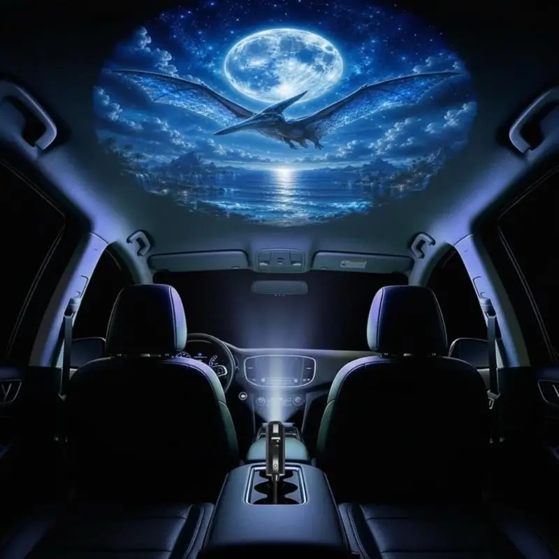Creative Dinosaur-Themed USB Projection Light 360° Rotatable Night Light For Bedroom Ceiling Ambiance Decoration