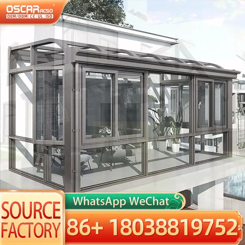 Wall Mounted Retractable Enclosure Patio Room Outdoor Balcony Sun Shelter sunroom