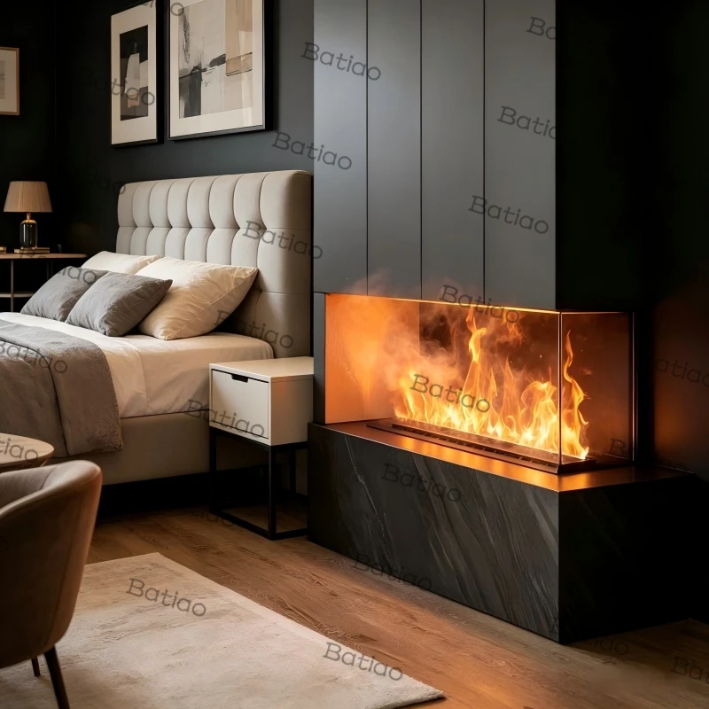 electric Fireplace with Crackling Sound Effect, 3D Simulated Flame and Humidifier for Cozy Atmosphere, Sleep Timer 7 Color LED