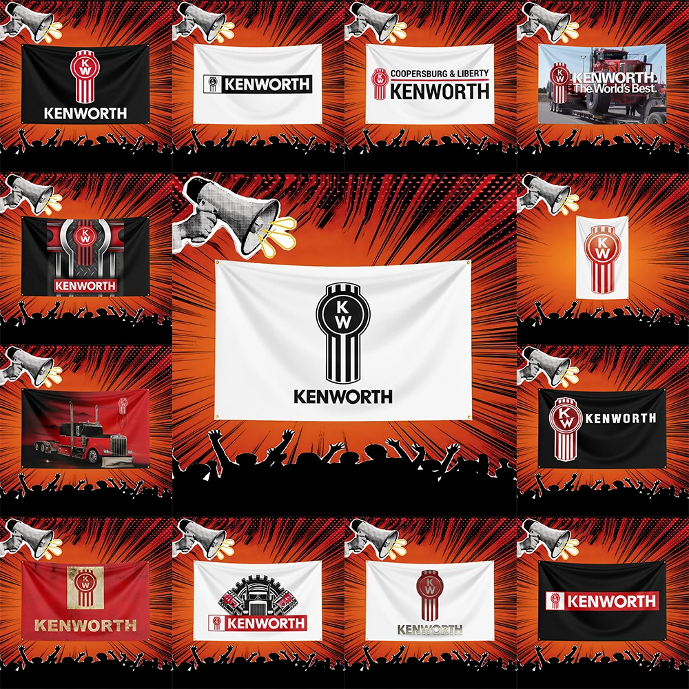 Kenworth Car Flag 3x5 FT Polyester Banner For Garage Wall Decor Auto Show Decoration Fan Gift