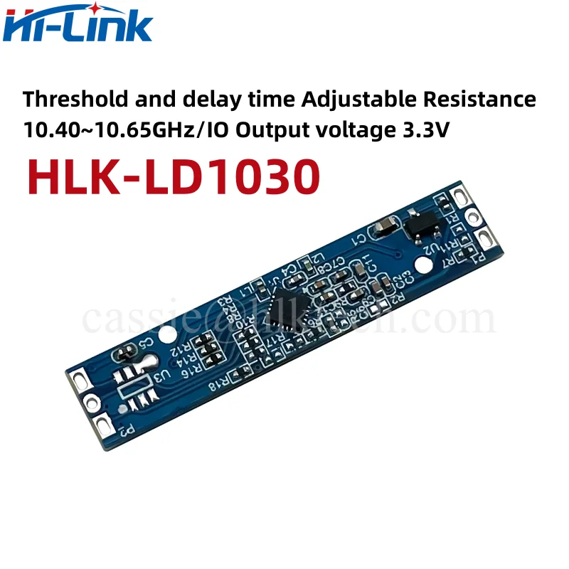 HLK-LD1030 10g โมดูลเรดาร์เหนี่ยวนำไมโครเวฟอัจฉริยะของมนุษย์10.525กิกะเฮิร์ตซ์พลังงานต่ำ X-band เซ็นเซอร์ตรวจจับการเคลื่อนไหวขนาดเล็ก