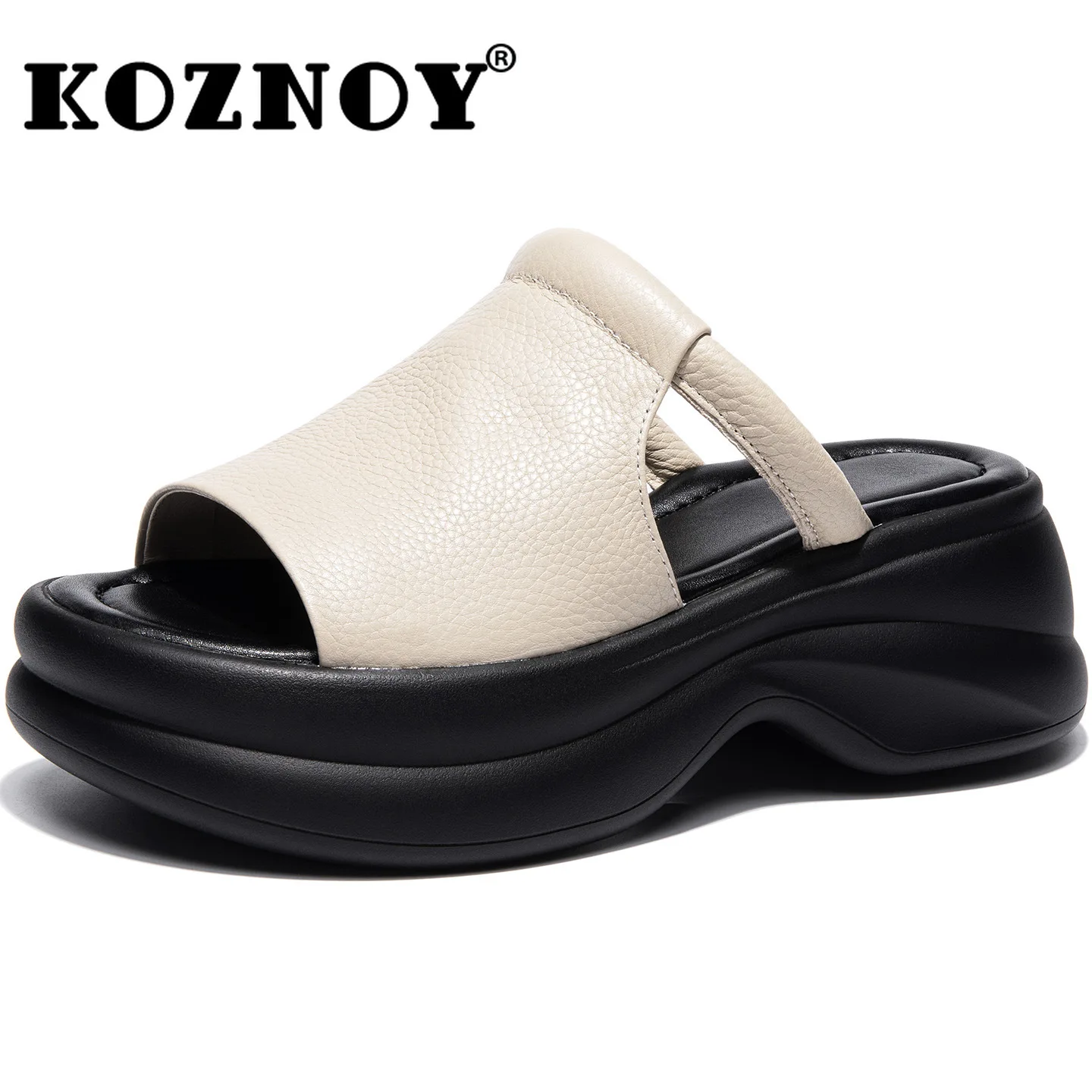 

Koznoy 6 см из коровьей натуральной кожи, летние туфли на танкетке, женские сандалии для отдыха, роскошные дизайнерские этнические тапочки, обувь