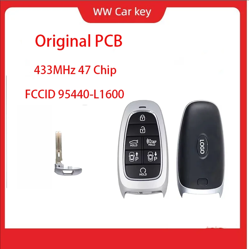 

FCCID 95440-L1600 Keyless Go оригинальный смарт-ключ для печатной платы для Hyundai Sonata 2021 + пульт дистанционного управления 7 кнопок 433 МГц 47 чип