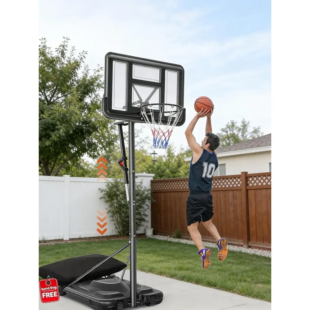 

Portable Adjustable Outdoor Basketball Hoop System for Youth and Adults with 48 Inch Shatterproof Backboard