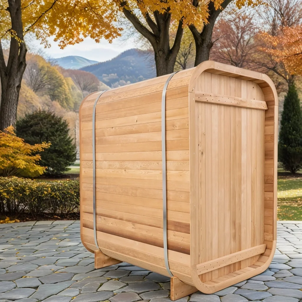 Sauna Kayu Luar Ruangan untuk 2 Orang, Kabin Kayu Tradisional Kelas Atas, Sauna Kering dan Basah dari Kayu Cedar