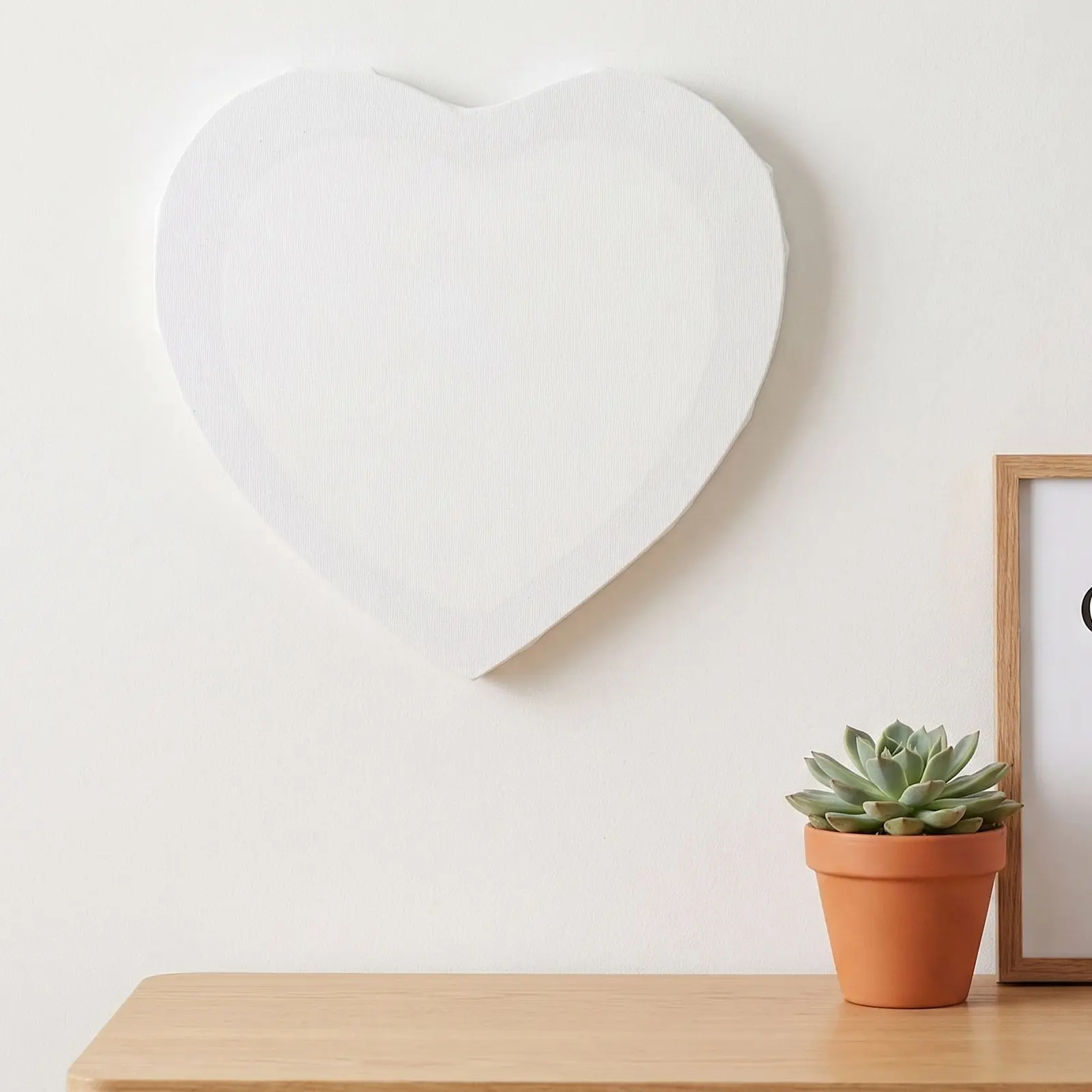 4Pcs Heart Shape Canvas Stretched Cotton Panel Stable Wood Frame for Oil Acrylic Watercolor Painting Romantic Art Craft
