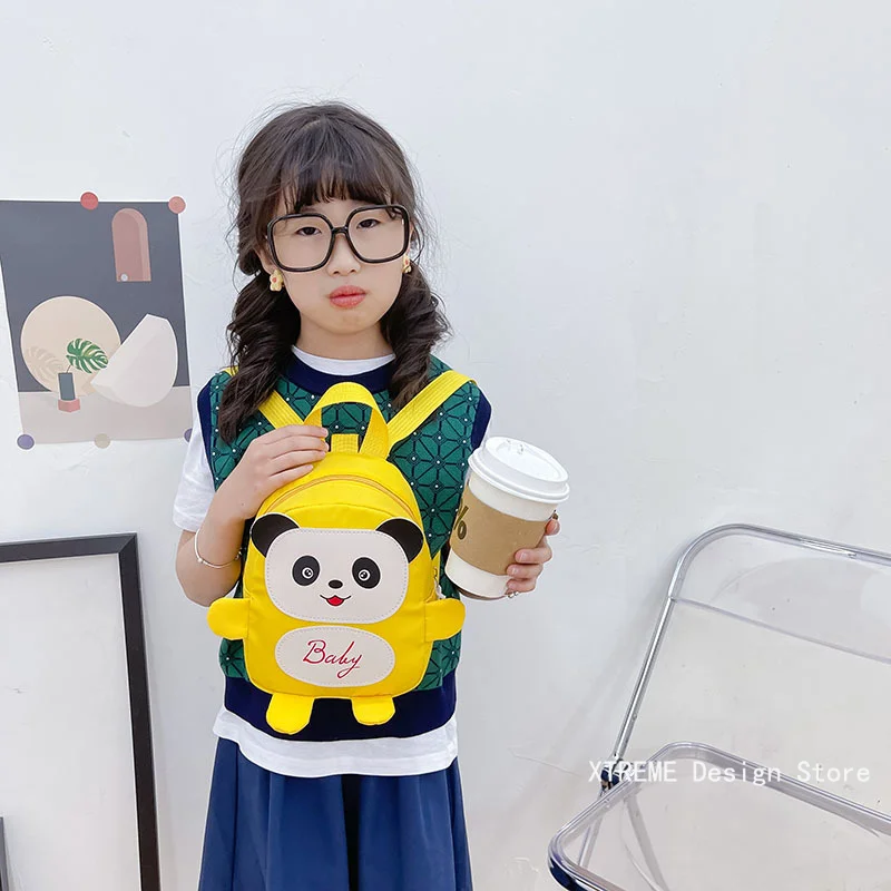 Cute Panda Cartoon Kids Bag Baby Girls Boys Mini Backpack Baby Bag Anti-lost Bag For Toddler Preschool Kids