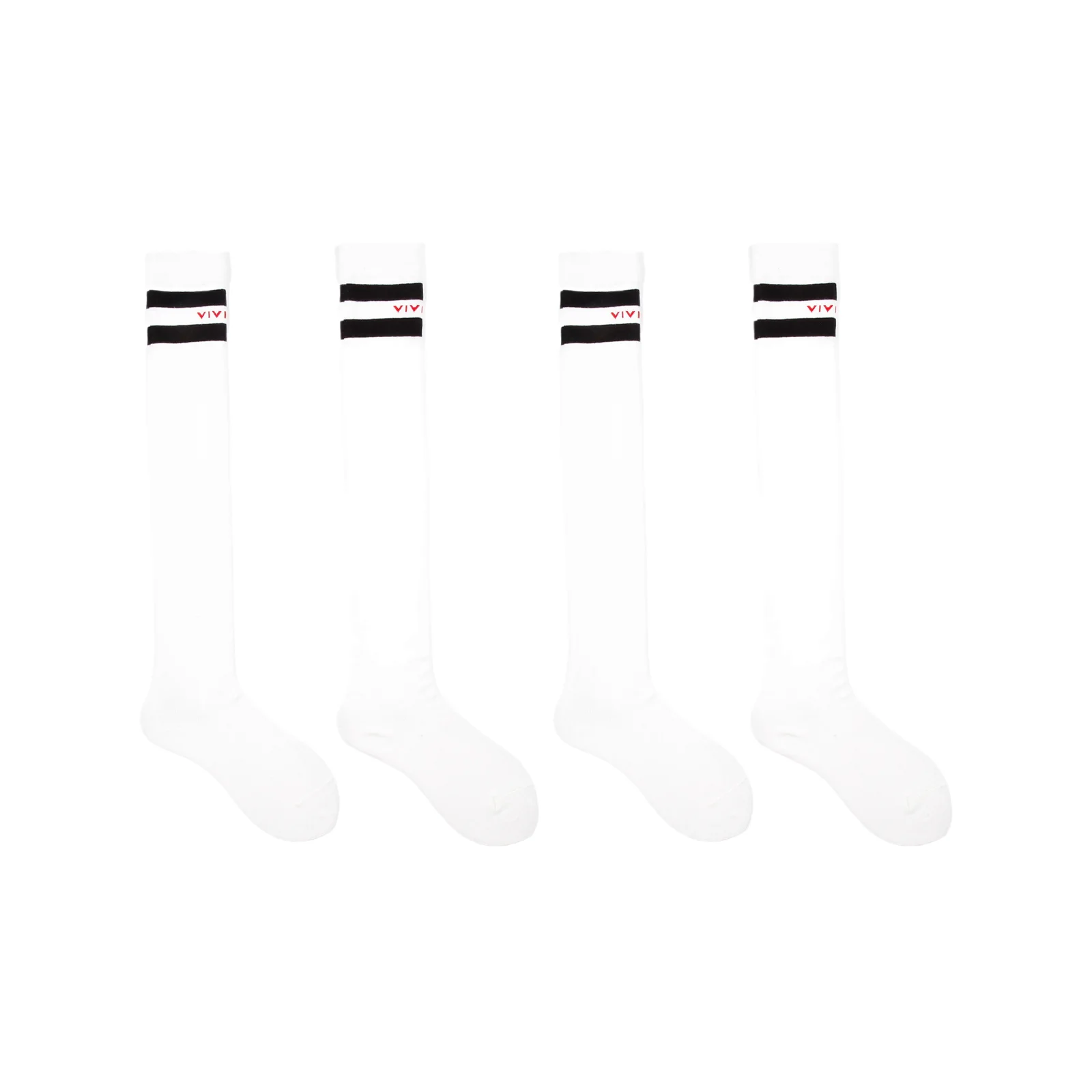 Autumn and winter Korean style solid color letter non-slip silicone over-the-knee stockings, one pair each in black and white