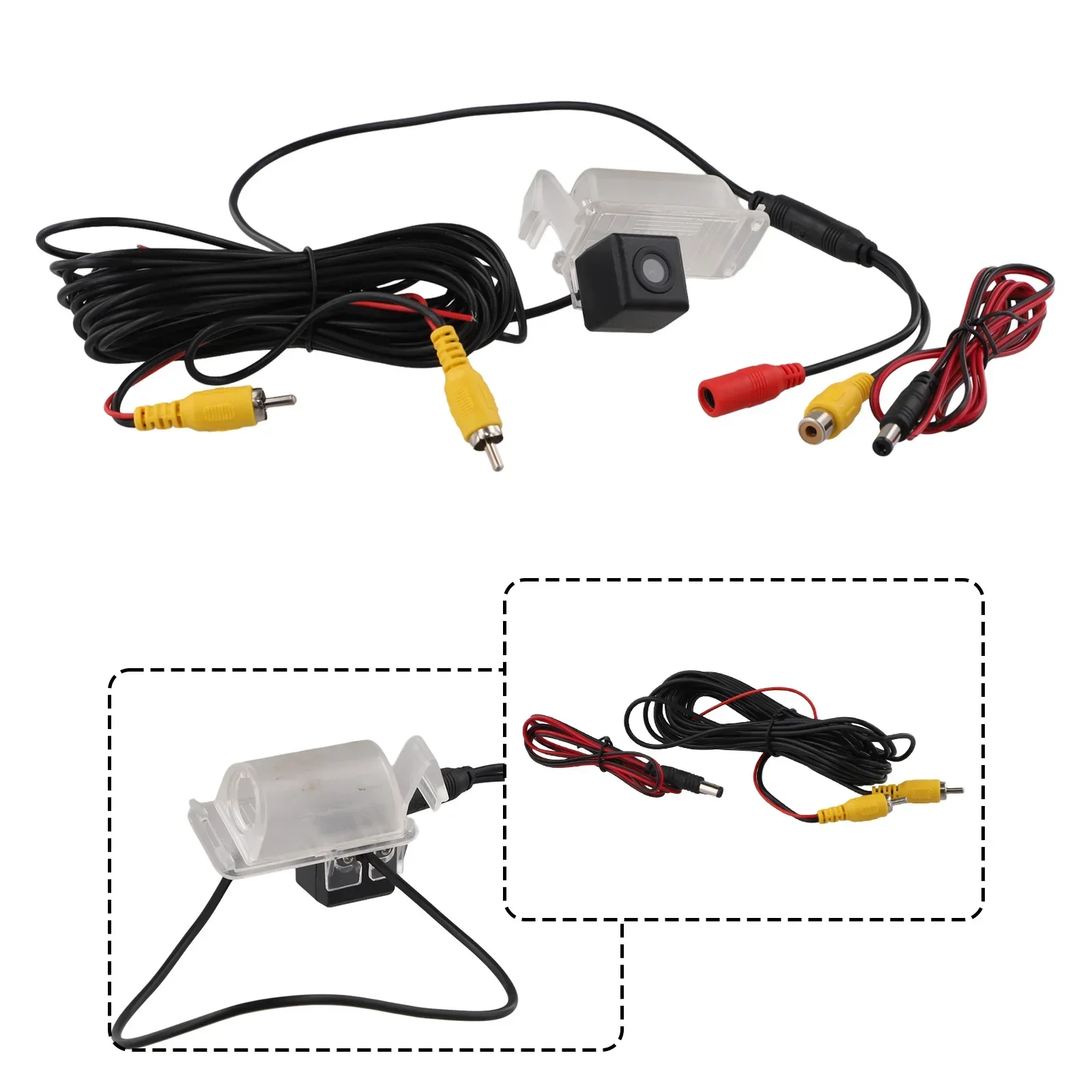 

Backup Camera Reversing Camera High Quality NTSC/PAL Replacement 1/4 Inch Color CMOS 480 TV Lines ABS Material