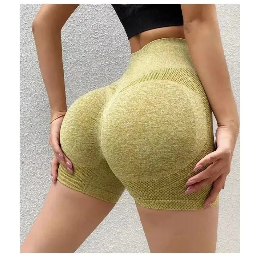2025 New modelYoga Shorts Cross-border Honey Buttocks Buttocks Sports High Waist Abdomen Stretch Tight-fitting Anti-glare Quick