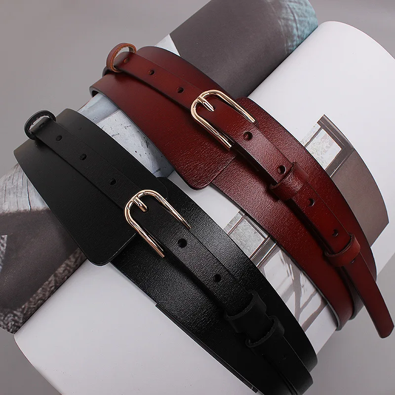 

Women's Fashion Retro Design Waistband Sweater Decorative Coat Versatile Suit Wide Belts Dress Cinched Waist Black Waistbands