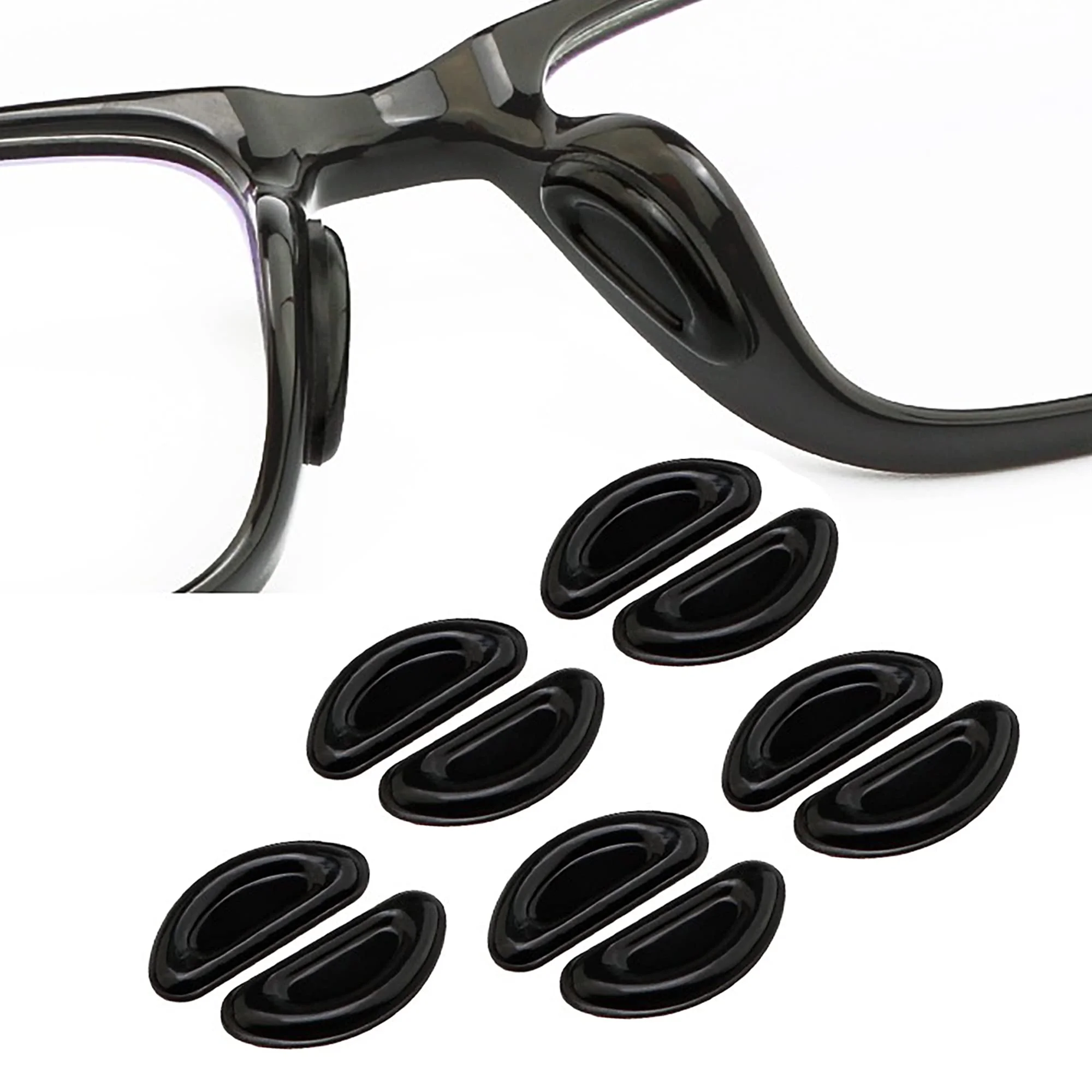 12Pairs Silicone Non-slip Nose Pads D-shaped Glasses Nose Support Long Lasting Eyeglasses Nasal Holder Eyewear Accessories