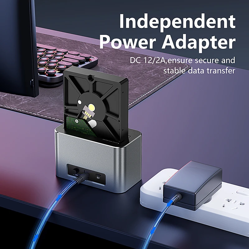 Blueendless SSD HDD Docking Station for Multi M.2 PCIE NVME & m2 SATA & 2.5"/3.5" SATA SSD/HDD with USB3.2 HUB HDD/SSD enclosure view 4