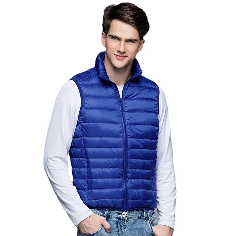 2022 New Men Autumn Winter Waistcoat Coat 90% White Duck Down Vest Portable Ultra Light Sleeveless Jacket