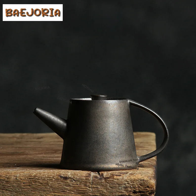 BAEJORIA 150mlkiln Fambe Copper Rust Glaze Teapot Elegant Tea Infuser Pot Tea Maker Kettle With Filter White Tea Cafes Gifts