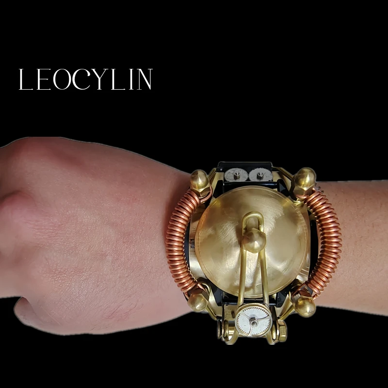 LEOCYLIN Trend Men\'s Watch Quartz original Steampunk Waterproof Men Watches Business Japanese movement cowhide strap