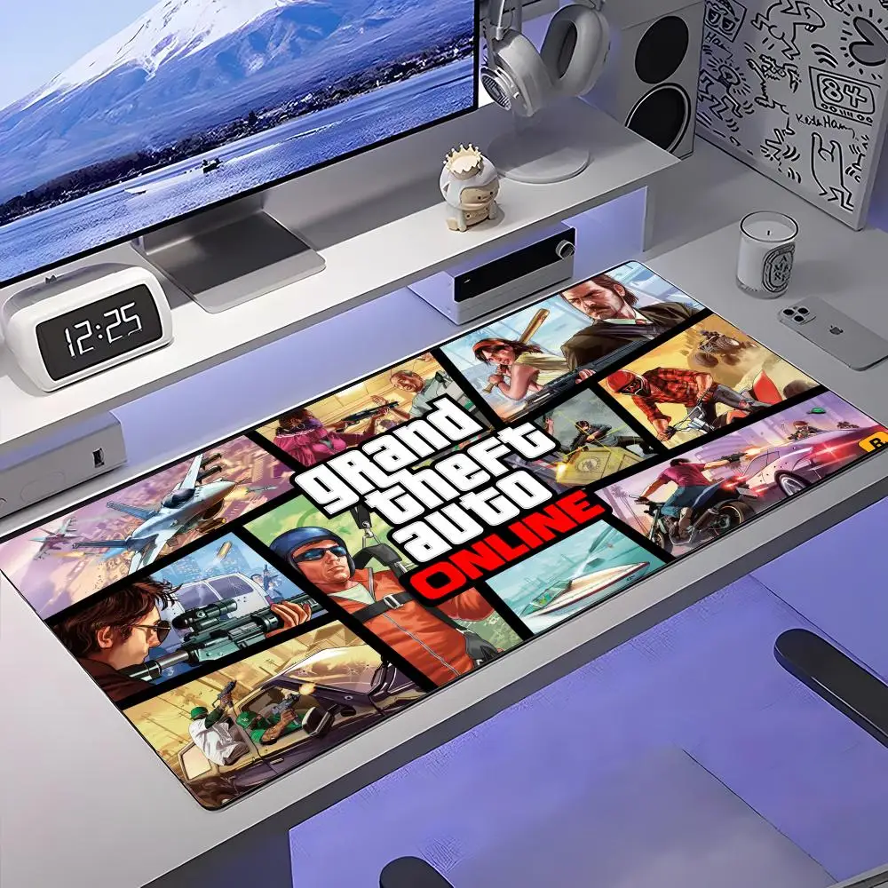 Game Grand Theft Auto GTA Mouse Pad Large Anti-Slip Rubber Gaming MousePad Durable Desk Pad Thick Seam Edge Suitable For Office