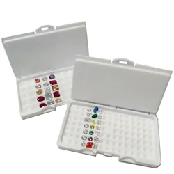 Caja de almacenamiento de joyería de diamantes de 3-7mm, estuche organizador de gemas de 7-10mm, 50/100 rejillas, soporte de embalaje de exhibición de piedra, bandeja de cubierta, caja de piedras preciosas