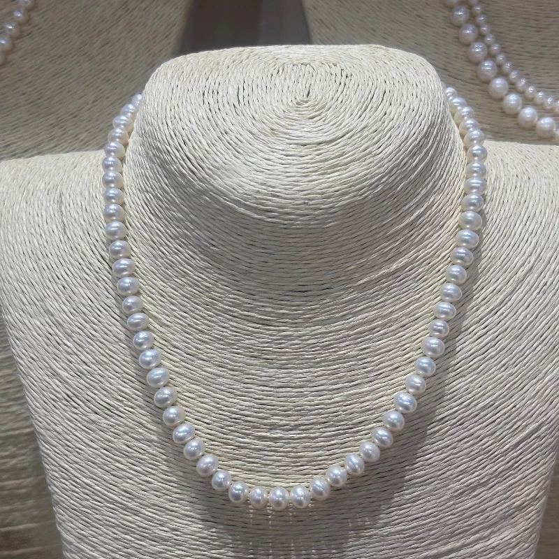 

Новое круглое ожерелье из натурального жемчуга диаметром 6-7 мм, специальное предложение