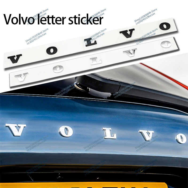 3D ABS Volvo Car Bonnet Letters Logo Rear Trunk Badge Emblem Sticker Accessories For XC90 XC60 C30 T6 S60 C70 XC40 V40 XC70 V70