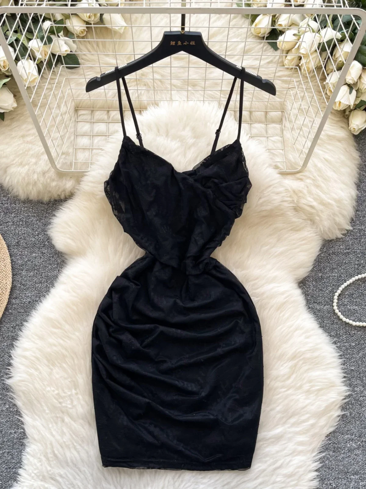 Foamlina เซ็กซี่ Royal Sister ชุดกระโปรงผู้หญิง Pure Desire V คอพับเอว Slim bodycon ปักลูกไม้ชุดสั้น