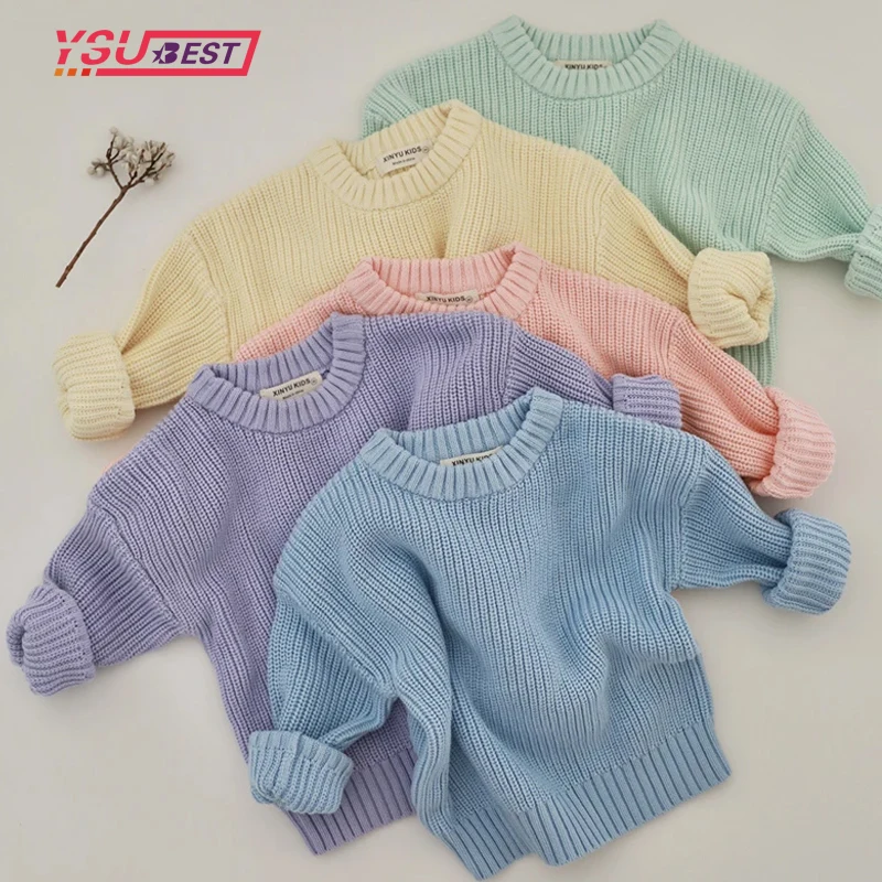 0-6Y Baby Loose Sweater Knitted Autumn Toddler Girl Boy Knit Pullover Winter Baby Boy Girl Clothes Round Neck Kid Baby Outerwear