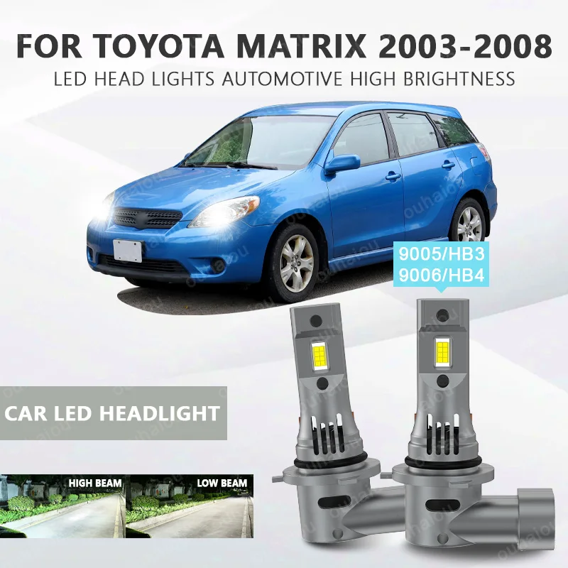 

2PCS CANbus For Toyota Matrix 2003 2004 2005 2006 2007 2008 LED Headlights 9005 HB3 9006 HB4 High Low Beam BulbS 20000LM White