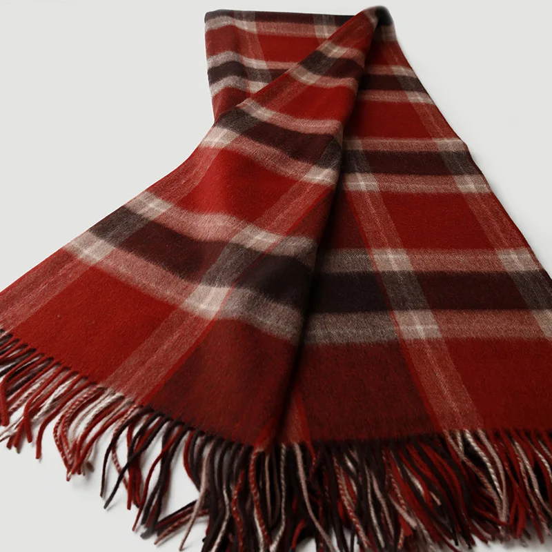 Scottish plaid striped wool cashmere blanket, Home travel camping cover, Autumn and winter hotel warm tassel aircraft blanket