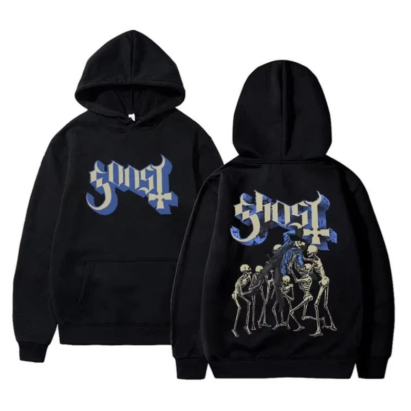Rock Band Ghost Hoodie Skeleton Graphic Hoodies Men Vintage Hoodies Women Men Long Sleeve Hooded Sweatshirts Unisex Cool Casual