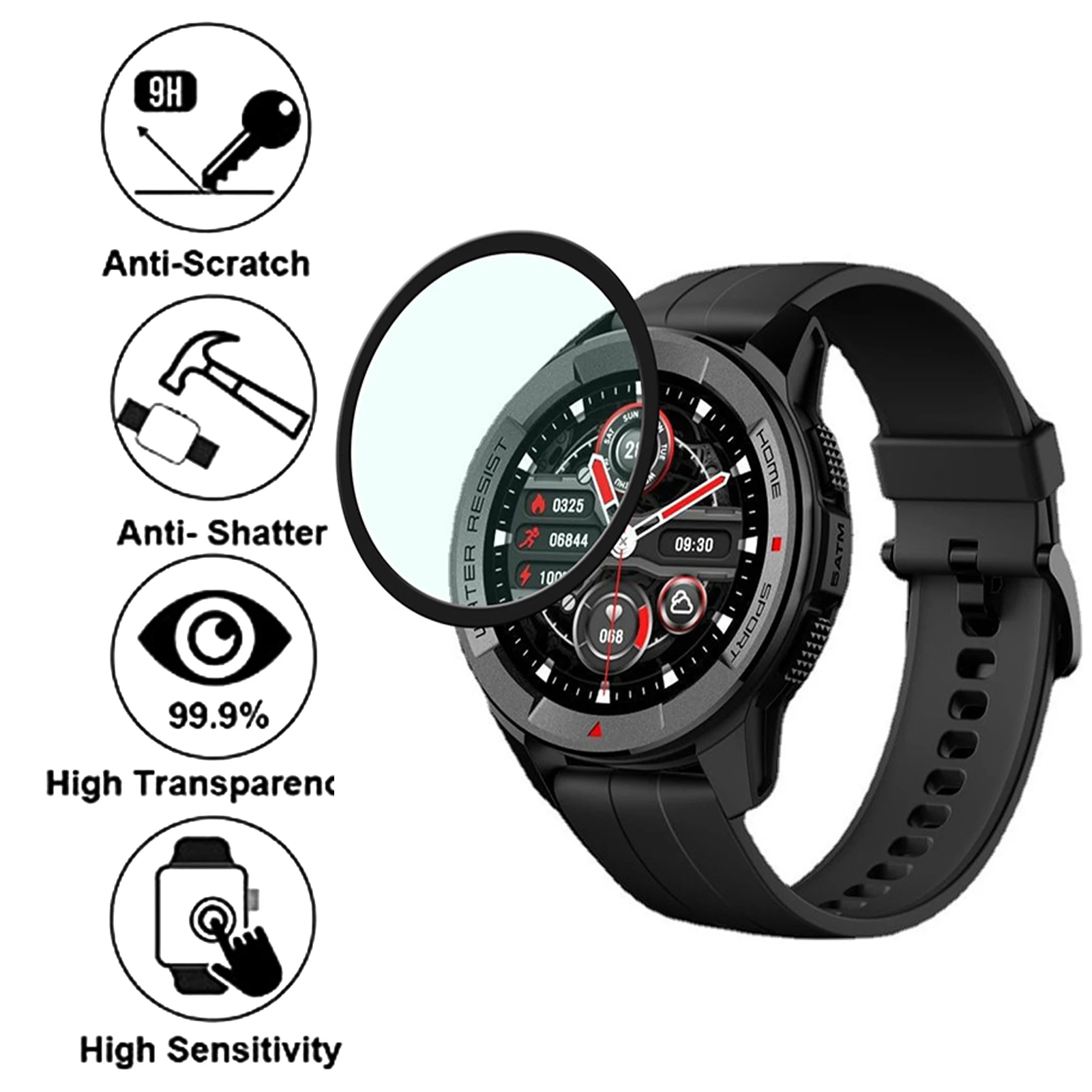 Smartwatch Protective Film For Mibros X1 Sport Smart Watch Display Screen Protector Full Cover Curved Soft Watch Accessories