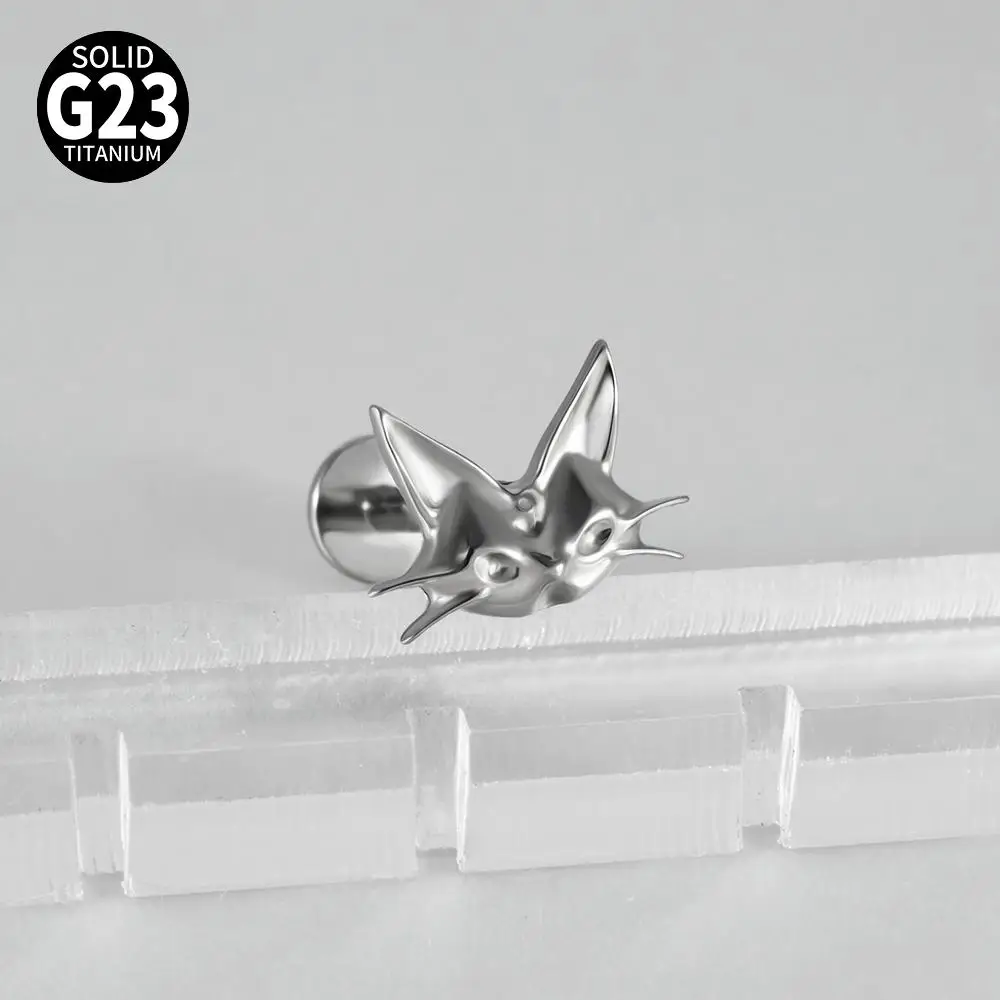 G23 التيتانيوم الشرير العنكبوت شيطان الأذن ترصيع الشفاه العلوي ترصيع القط الصغير أقراط اللولب Labret الغضروف الزنمة اللولب الشفاه ثقب