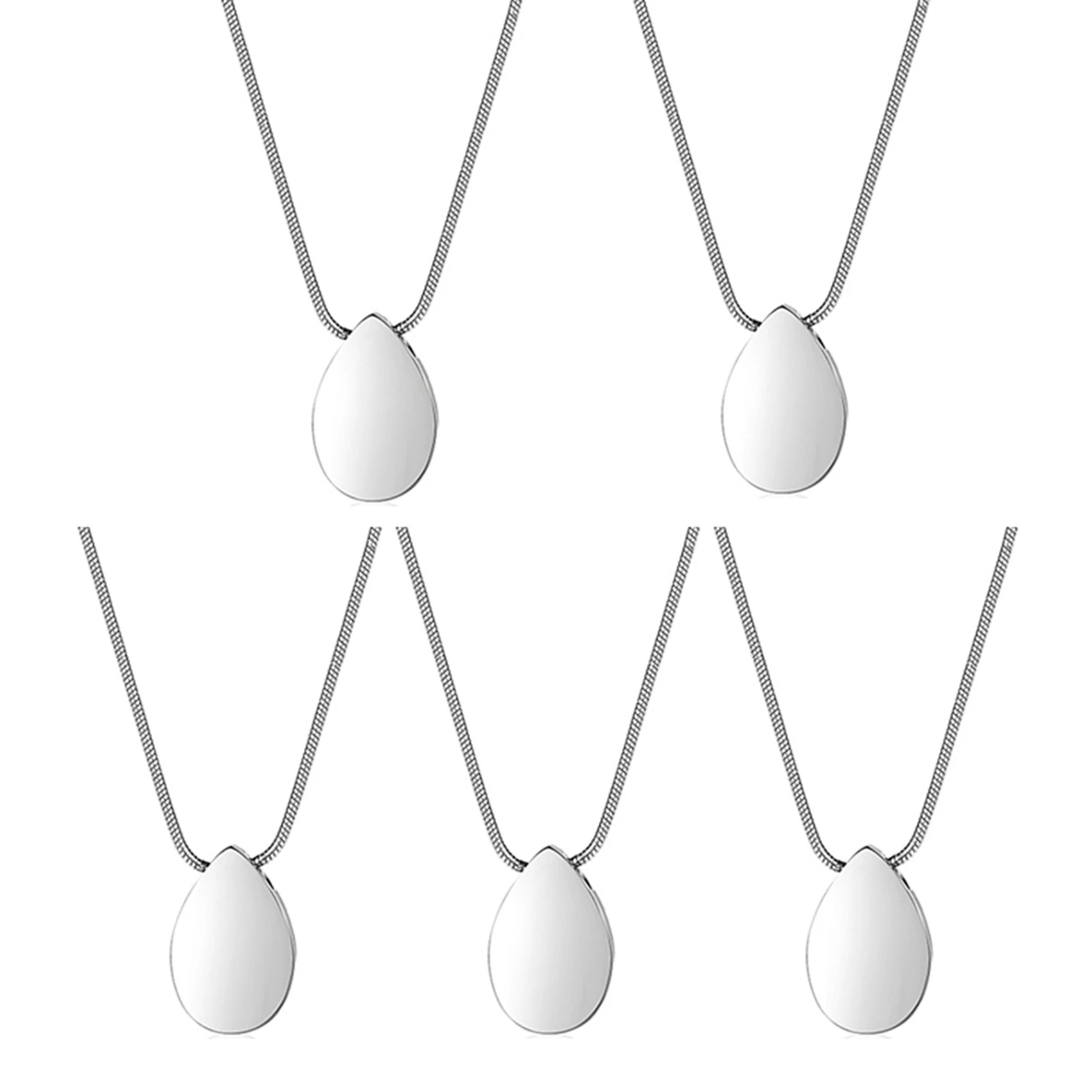 *X07A 5X Personalized Teardrop Shape of Waterdrop Cremation Urn Necklace with Fill Kit for Ashes Cremation Jewelry