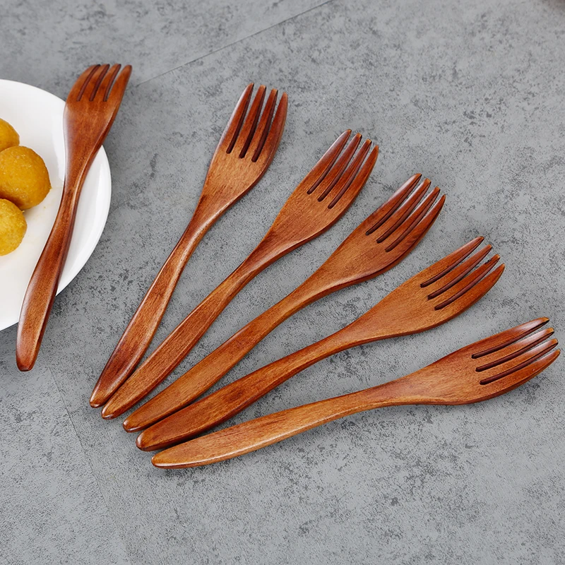 Wooden Fork Set Dessert Fork Fruit Salad Fork Bento Box Accessories Wooden Cutlery Kids Cutlery Kitchen Cutlery Accessories