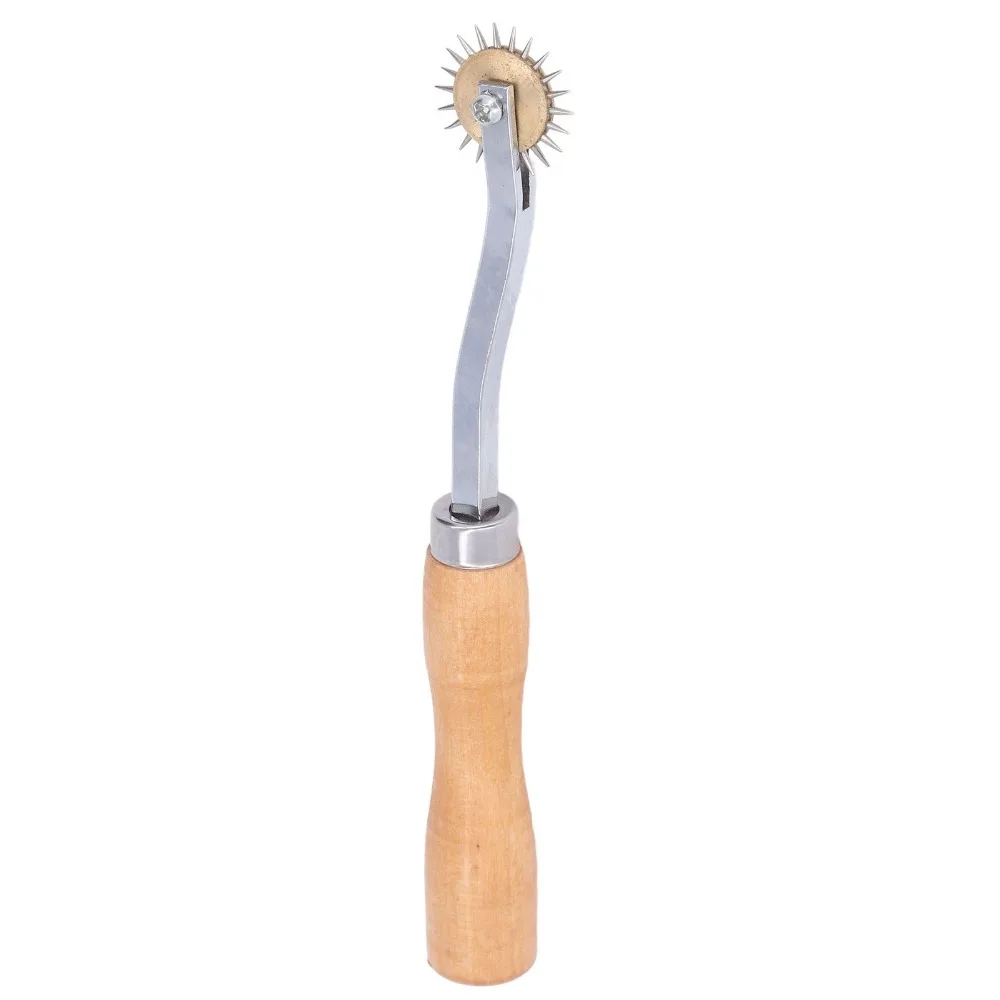Wooden Handle Tracing Wheel Needle Point Teeth Stainless Steel Pattern Tracing Tool Incisive Needle Stitch Marking Wheel
