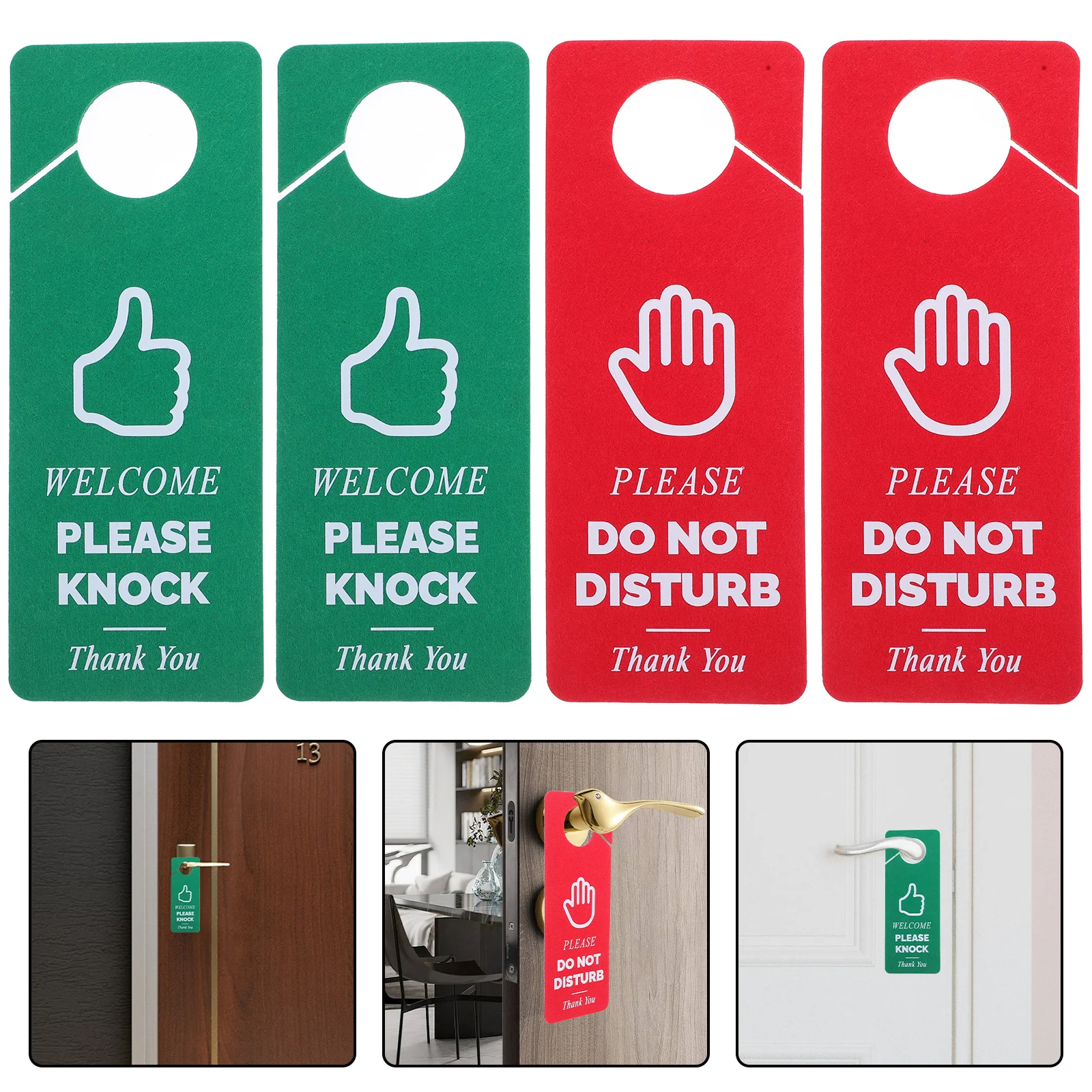 

4Pcs Door Hanger Sign Please Do Not Disturb Welcome Knock Easy Hang Material Home Hotel Hotel Signage Door Hanging Sign