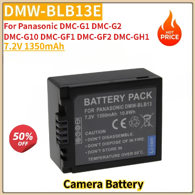 

Camera Battery 7.2V 1350mAh DMW-BLB13E For Panasonic DMC-G1 G2 G10 GF1 GF2 GH1 G10 G10GK Replacement Battery New High Quality