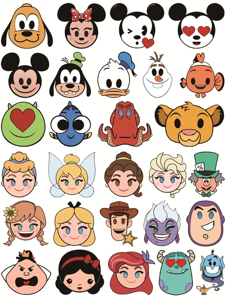 Disney Funny Emojis Iron on patches thermo-stickers for children Appliques on clothes