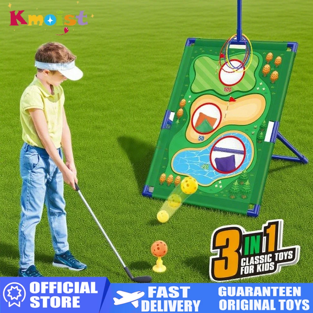 3 in 1 Gioco interattivo con sacchi di sabbia Set di giocattoli Golf Set da gioco per bambini Giochi sportivi per interni ed esterni Giocattoli per ragazzi Regali di Natale per bambini
