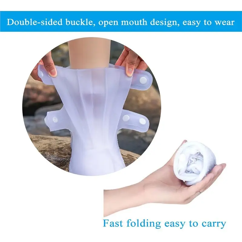 NEW-Galoshes Foldable Rain Boot Covers Waterproof Non-Slip Rain Shoe Covers For Women For Outdoor Cycling Fishing
