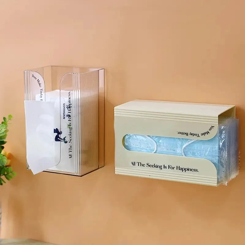 Wall Mounted Tissue Dispenser Box Acrylic Paper Towel Holder for Bathroom Toilet Kitchen Office