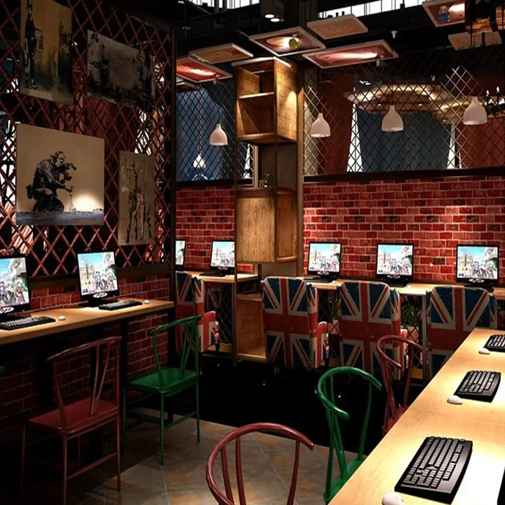 3D Shabby Bricks Pattern Background Wall Covering Paper Retro