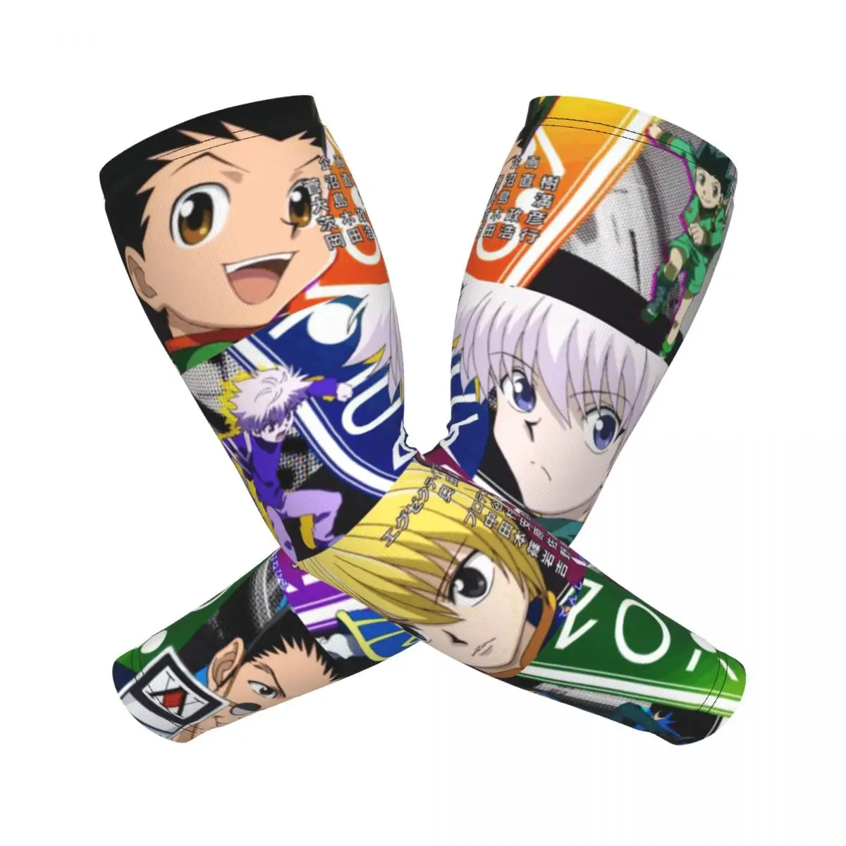 Anime HXH Hunter X Hunter mangas de brazo hombres mujeres sol protección UV tatuaje cubrir deportes refrigeración ciclismo