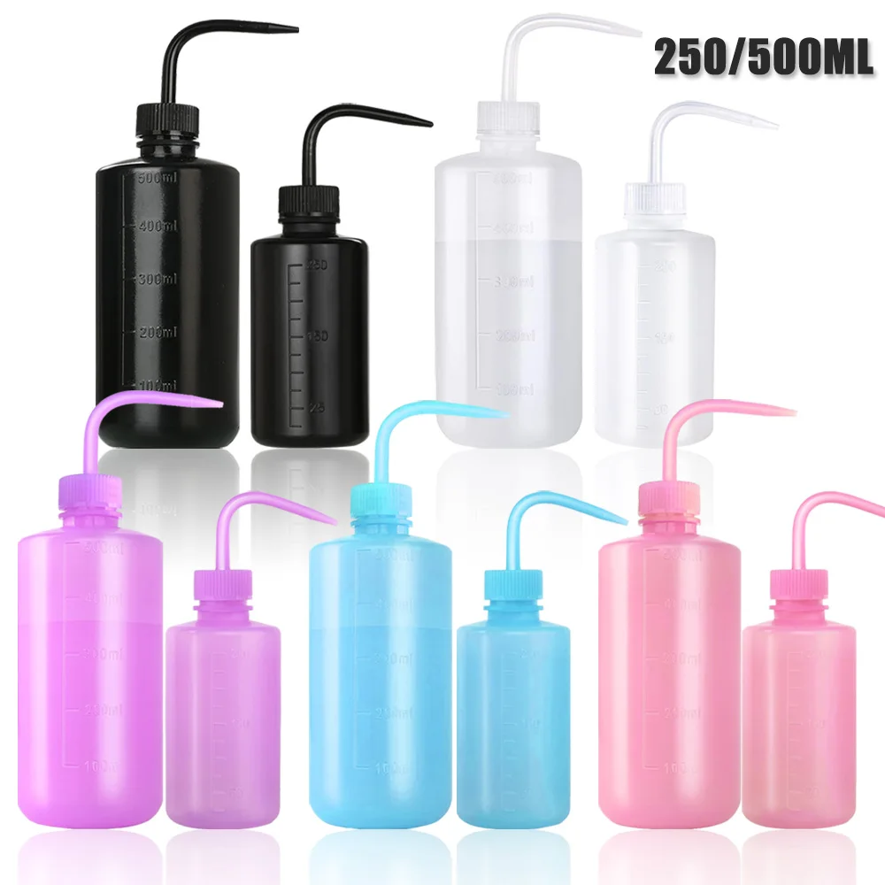 250/500ml Tattoo Wash Bottle Plastic Safety Wash Bottles Lab Tattoo Squeeze Bottle Diffuser Squeeze Container Tattoo Accessories