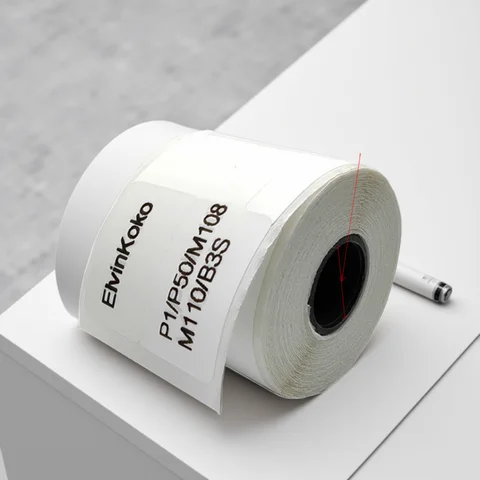 8 롤 M110/E210/P50/PT-260 라벨 프린터 스티커 자체 접착 감열지, Phomemo M220 M200 기계와 호환 가능